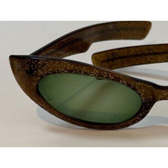 Vintage True Color Cat-Eye Sunglasses Glitter Frame Green Lenses Bakelite? main image 4